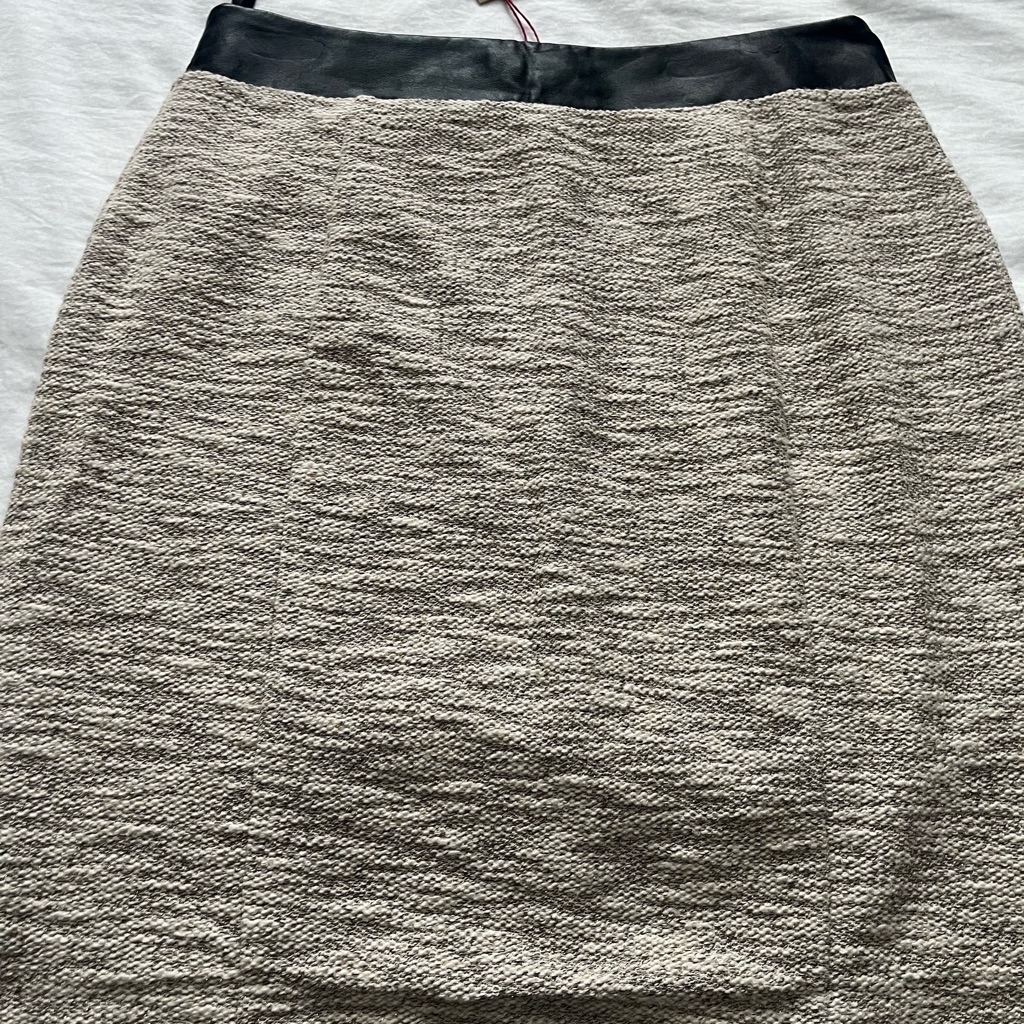 Banana Republic Tweed Skirt With Faux Leather Trim
